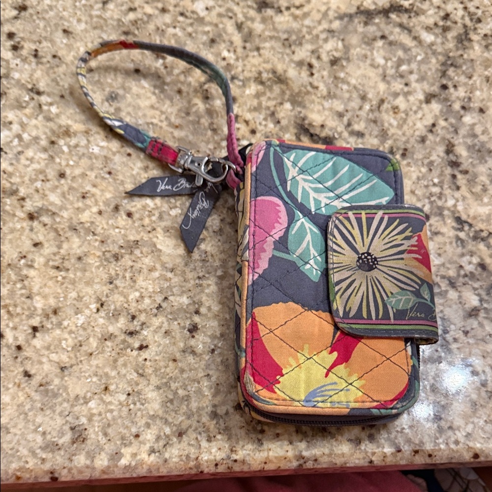 Vera Bradley Colorful Floral Wristlet Case